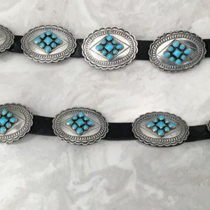 A.Jake Sterling Silver Concho Belt